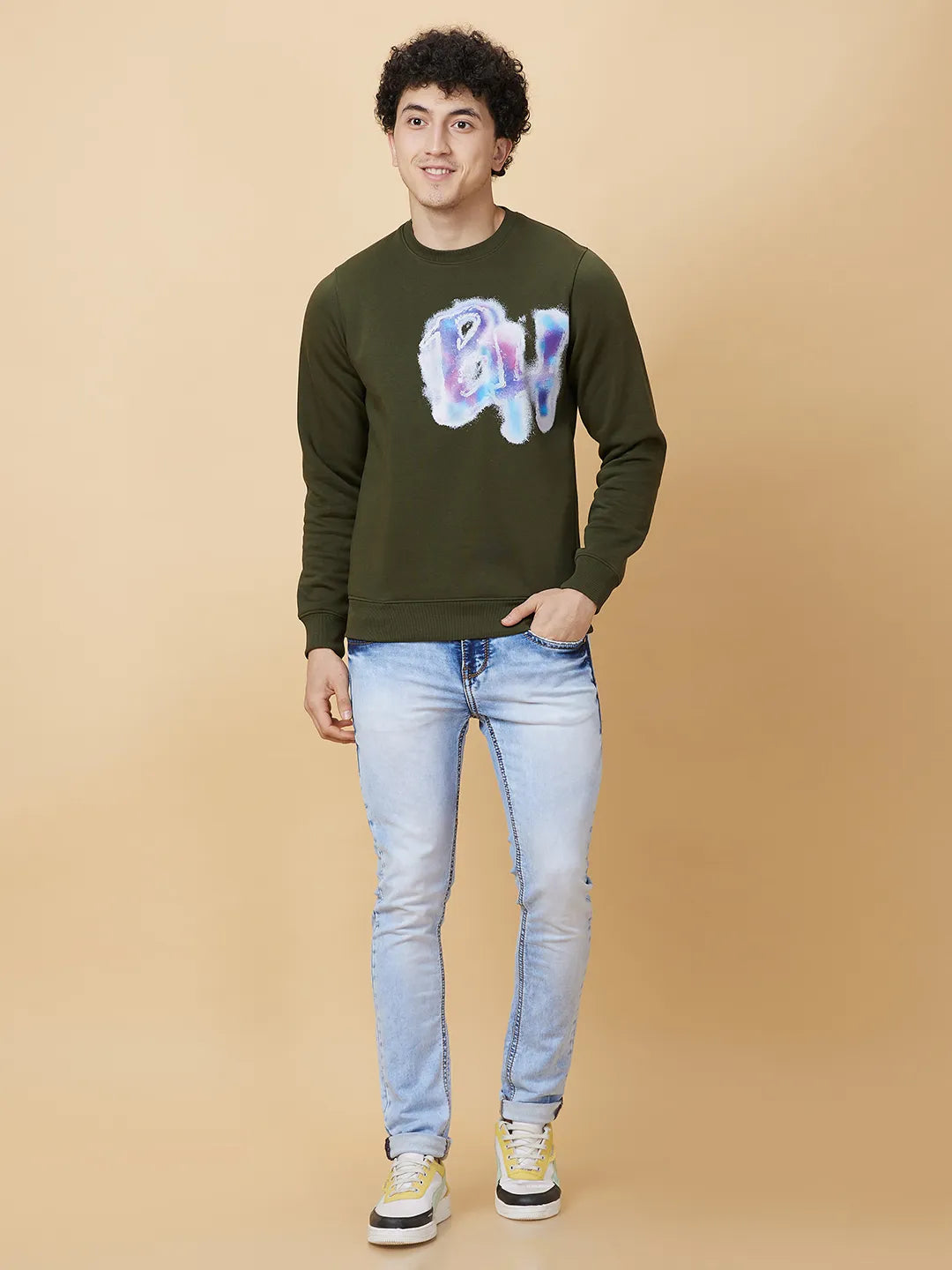 Being Human Clothing Mens-Top Sweatshirt Olive