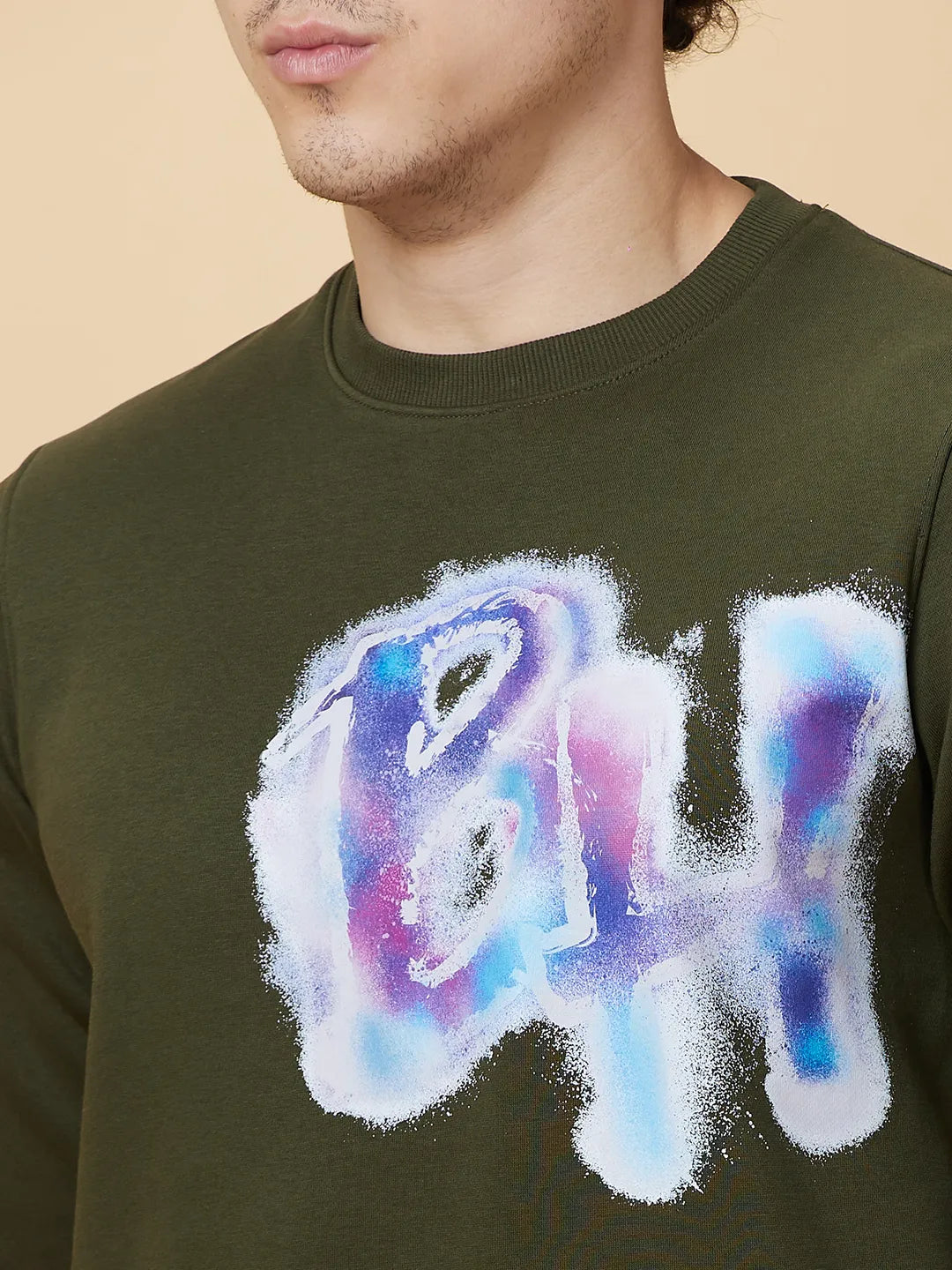 Being Human Clothing Mens-Top Sweatshirt Olive