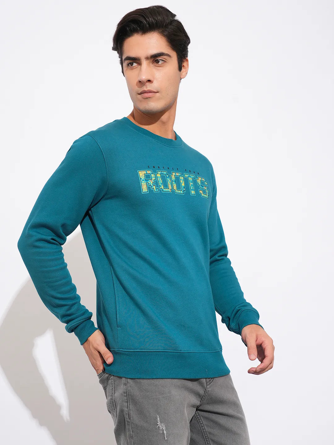 Being Human Clothing Mens-Top Sweatshirt Deep Teal