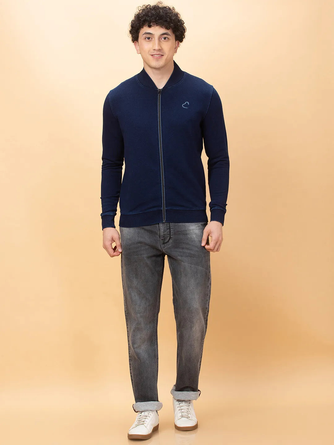 Mens-Top Sweatshirt Navy by Being Human Clothing