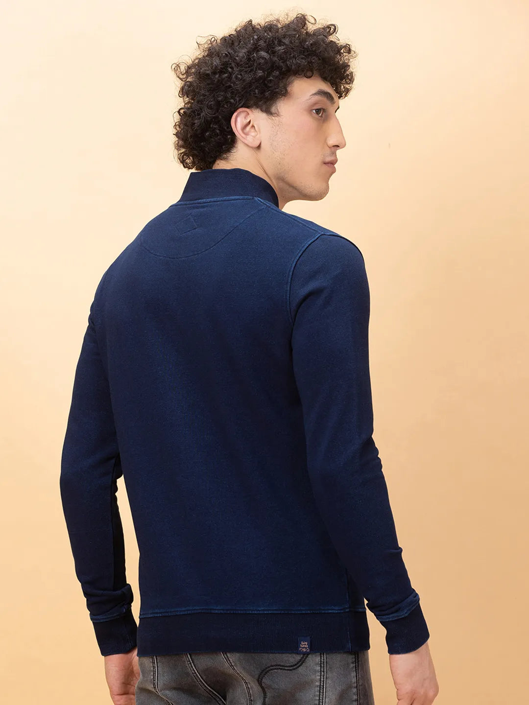 Mens-Top Sweatshirt Navy by Being Human Clothing