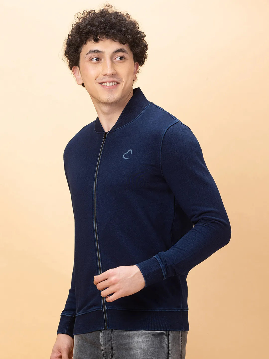 Mens-Top Sweatshirt Navy by Being Human Clothing