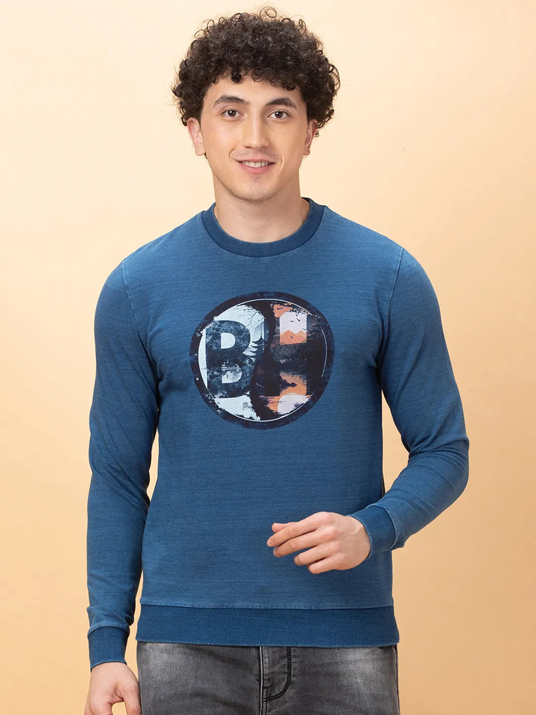 Being Human Clothing Mens-Top Sweatshirt Lt.Navy