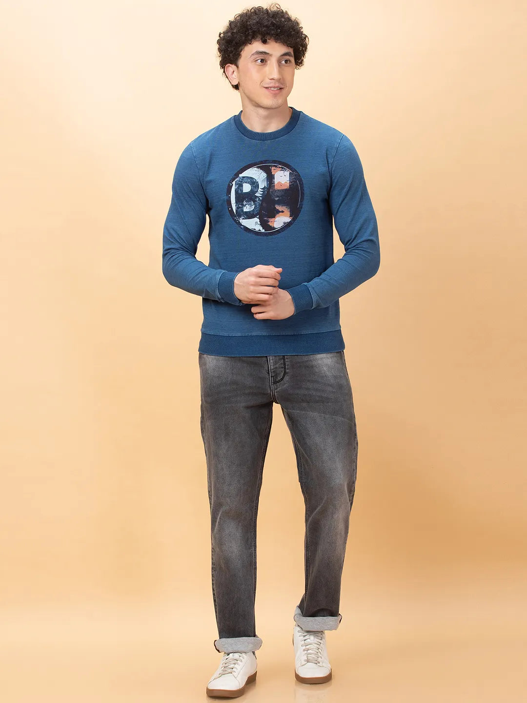 Being Human Clothing Mens-Top Sweatshirt Lt.Navy