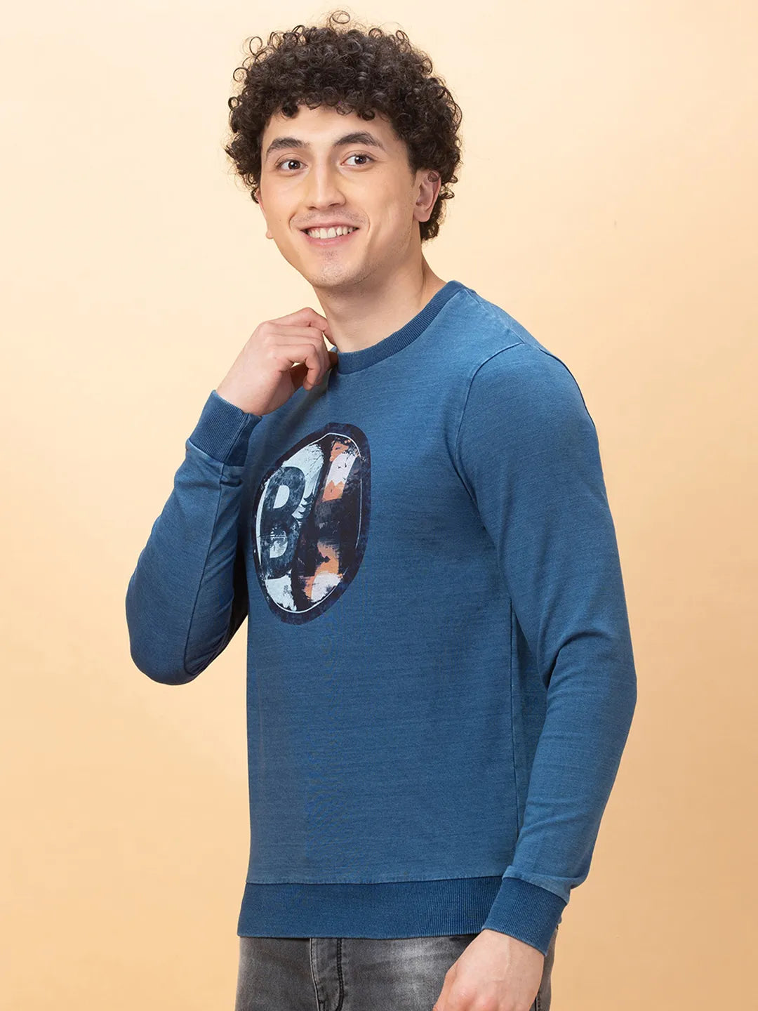 Being Human Clothing Mens-Top Sweatshirt Lt.Navy