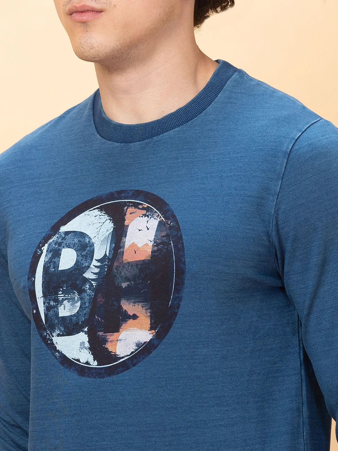 Being Human Clothing Mens-Top Sweatshirt Lt.Navy