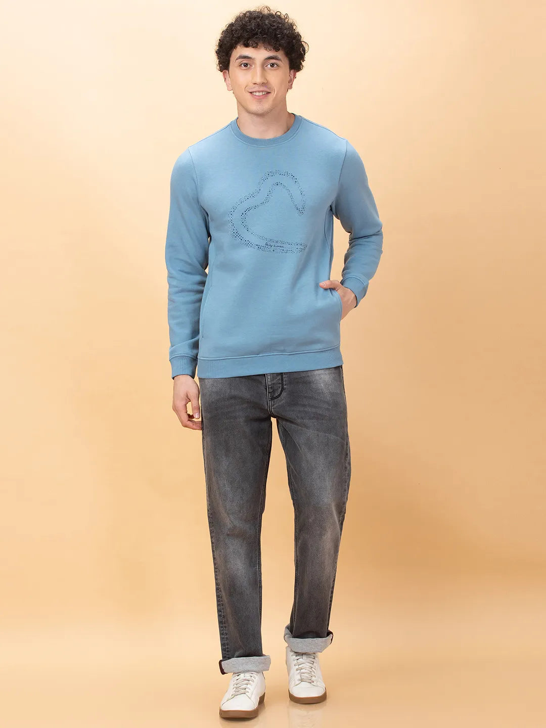 Being Human Clothing Mens-Top Sweatshirt Chambray Blue