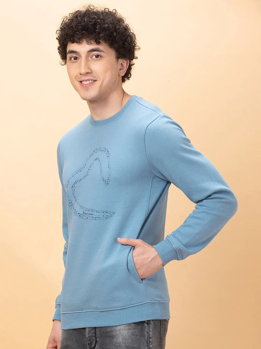 Being Human Clothing Mens-Top Sweatshirt Chambray Blue