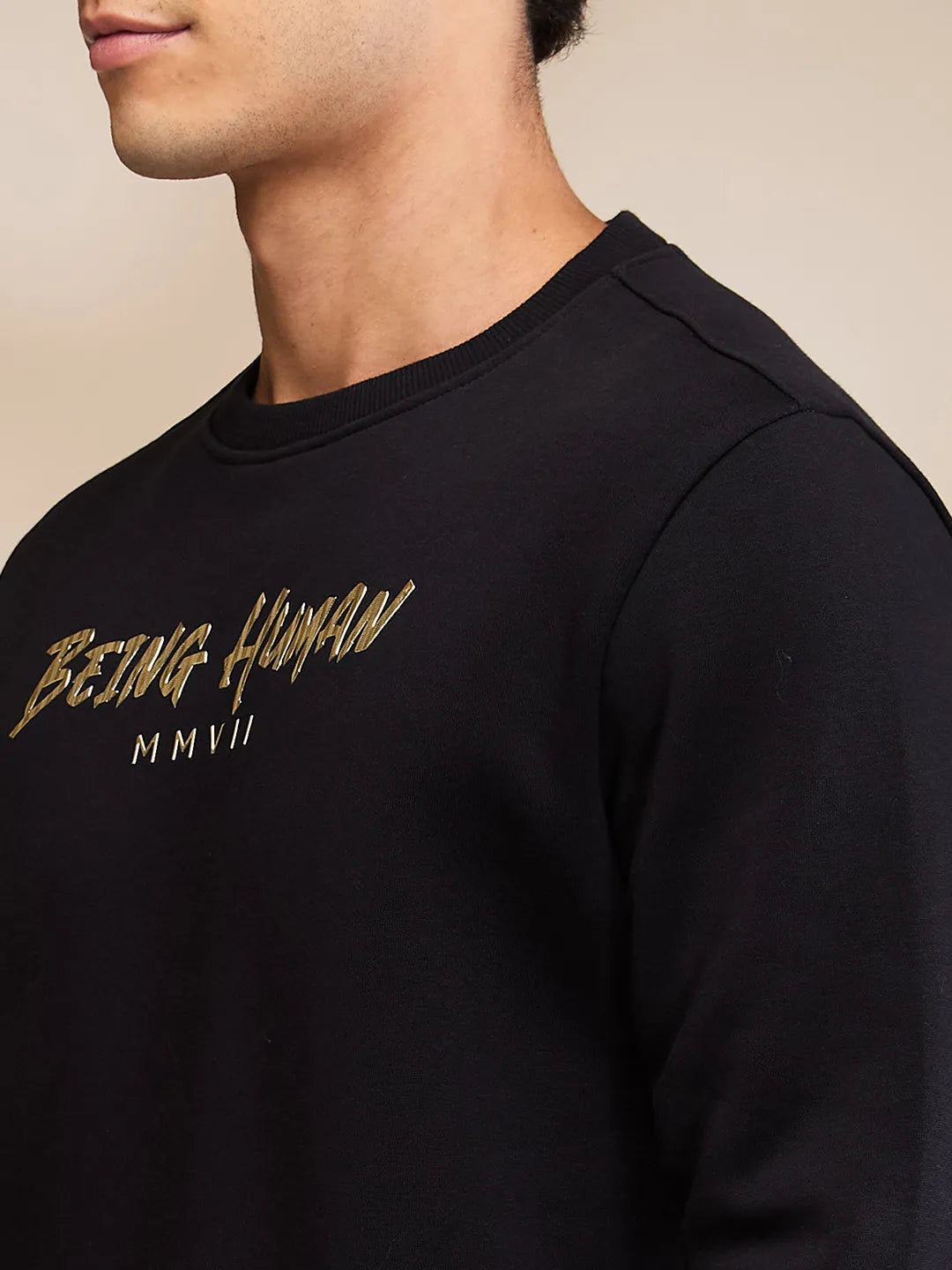 Being Human Clothing Mens-Top Sweatshirt Black