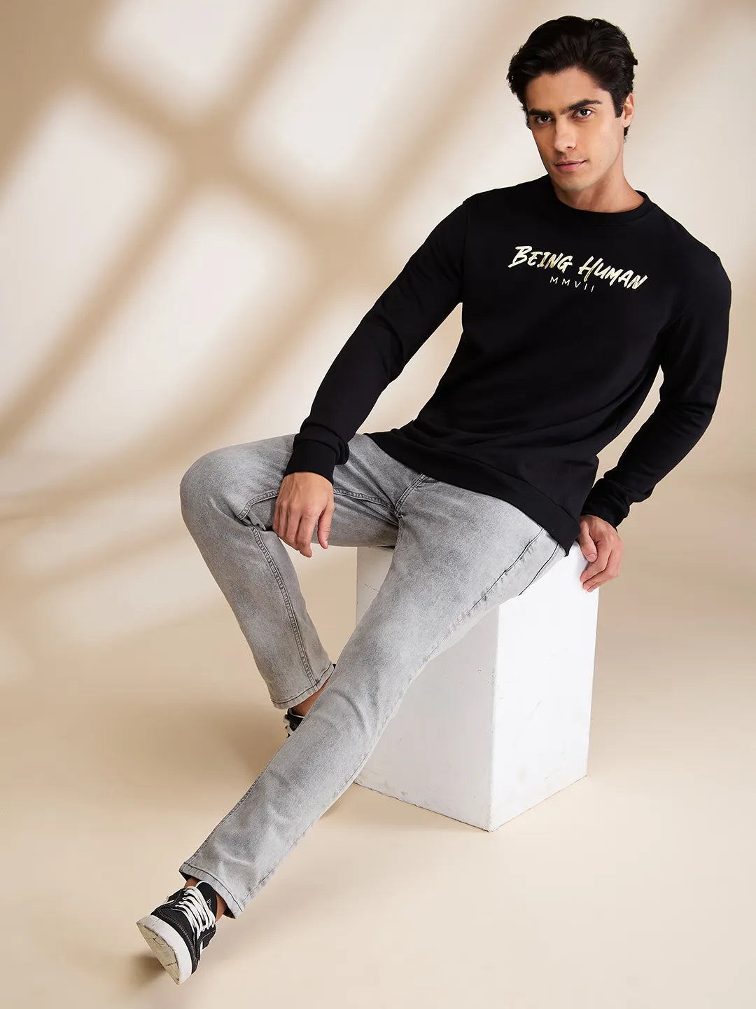 Being Human Clothing Mens-Top Sweatshirt Black