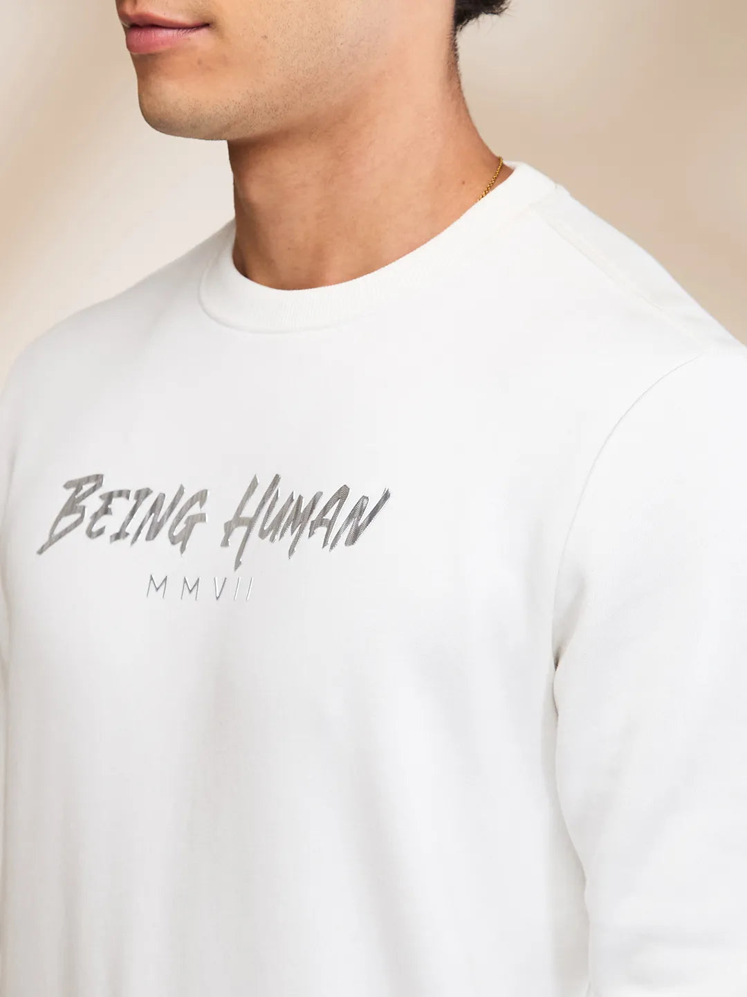 Being Human Clothing Mens-Top Sweatshirt White