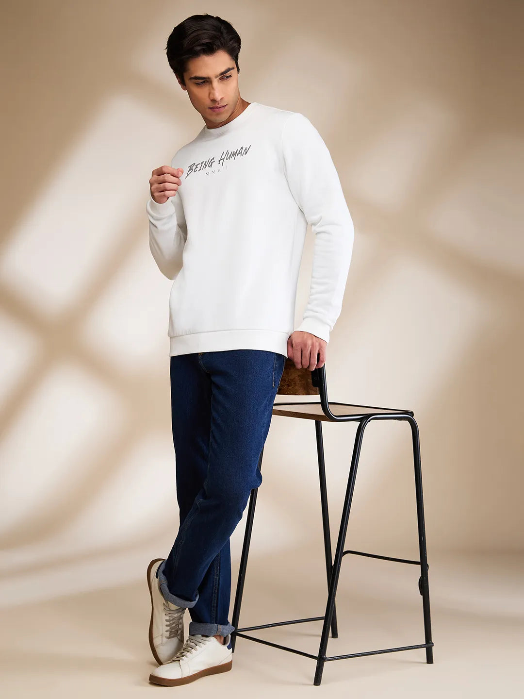 Being Human Clothing Mens-Top Sweatshirt White