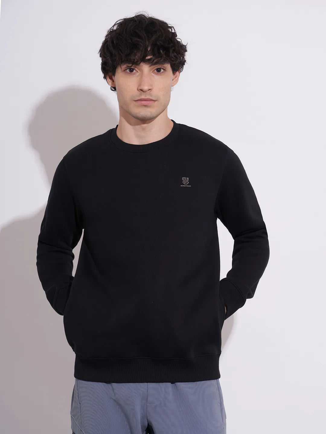 Being Human Men's Black Crew Neck Sweatshirt