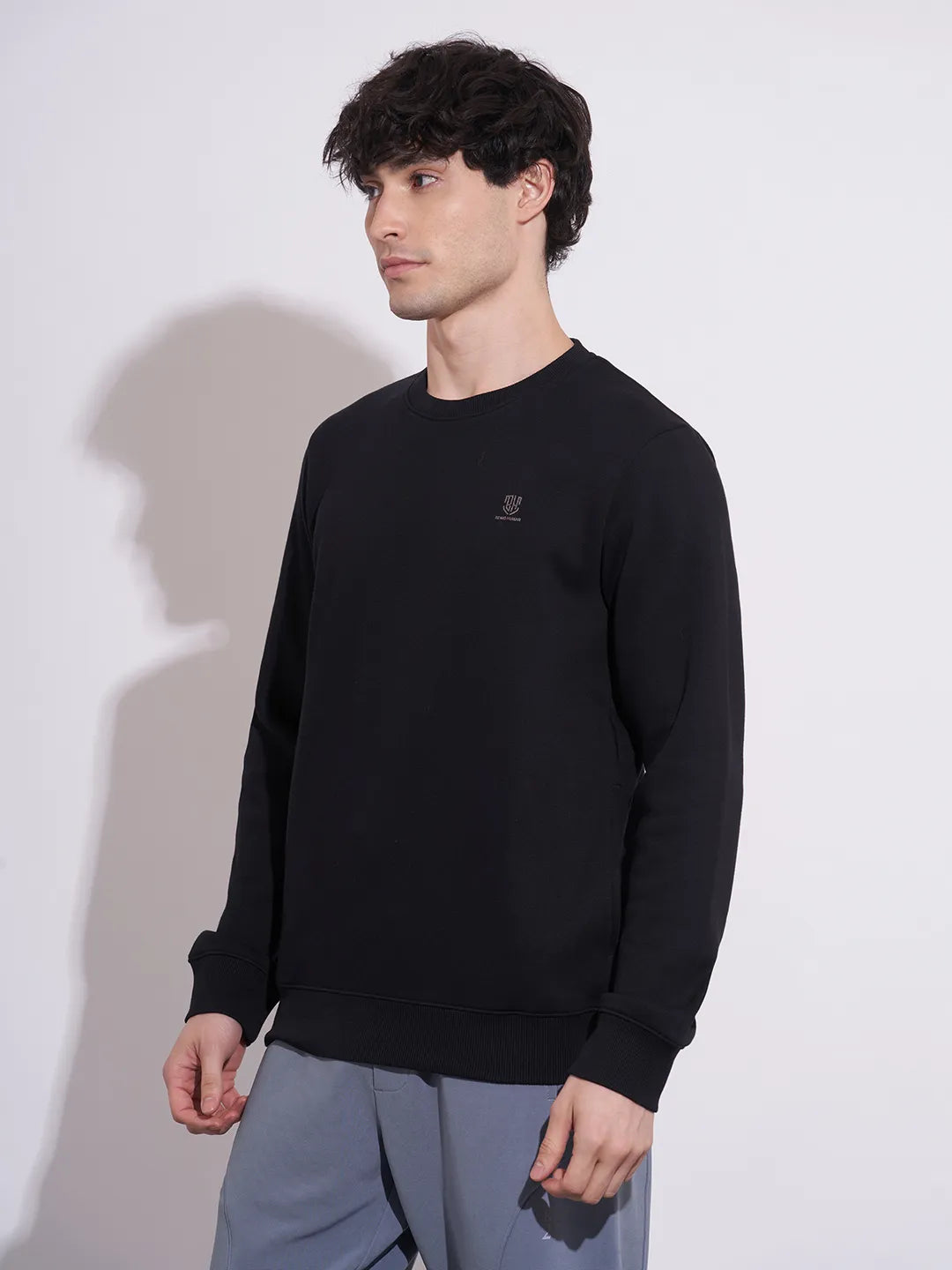 Being Human Men's Black Crew Neck Sweatshirt