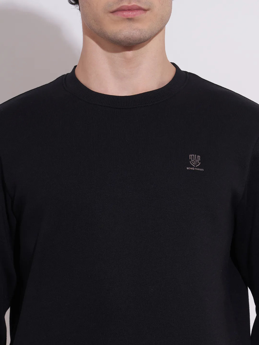 Being Human Men's Black Crew Neck Sweatshirt