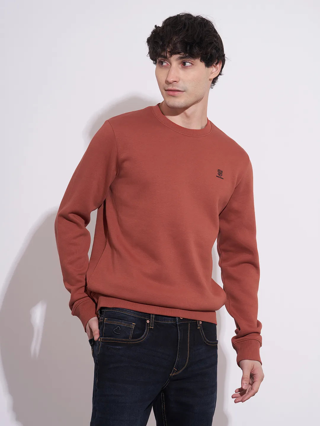 Being Human Men's Red Crew Neck Sweatshirt
