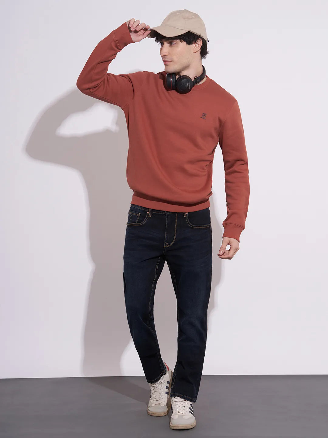 Being Human Men's Red Crew Neck Sweatshirt