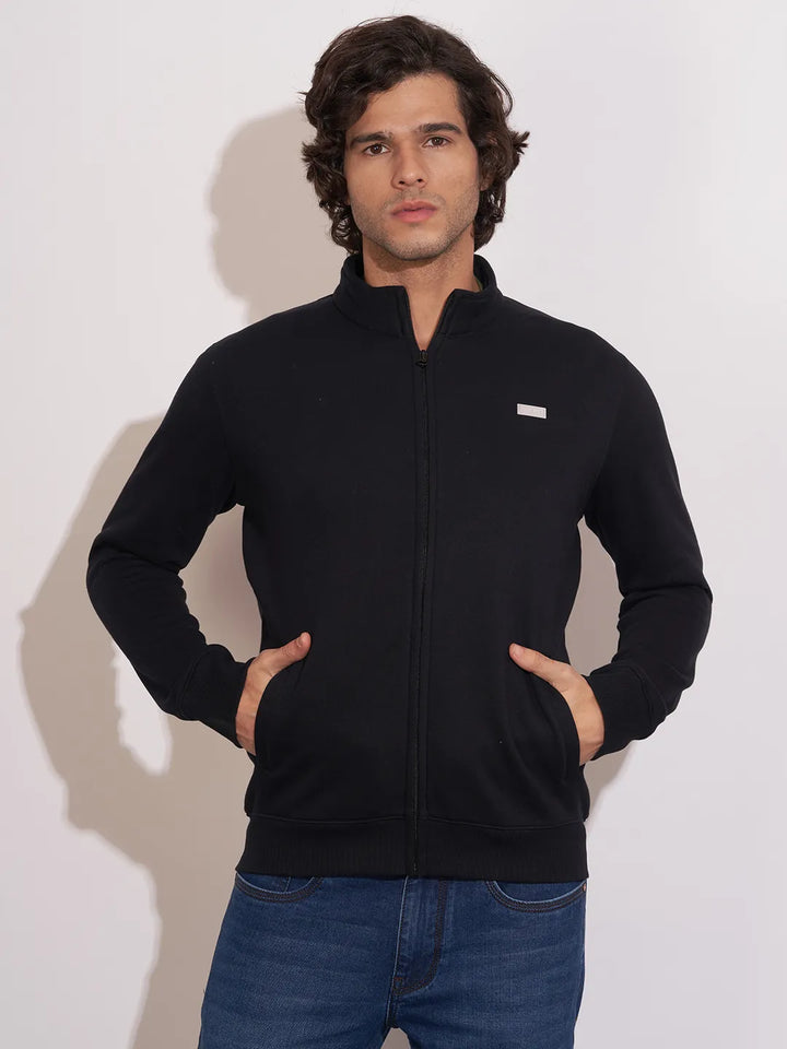 Black Regular Fit Round Neck Men's Sweatshirt by Being Human Clothing