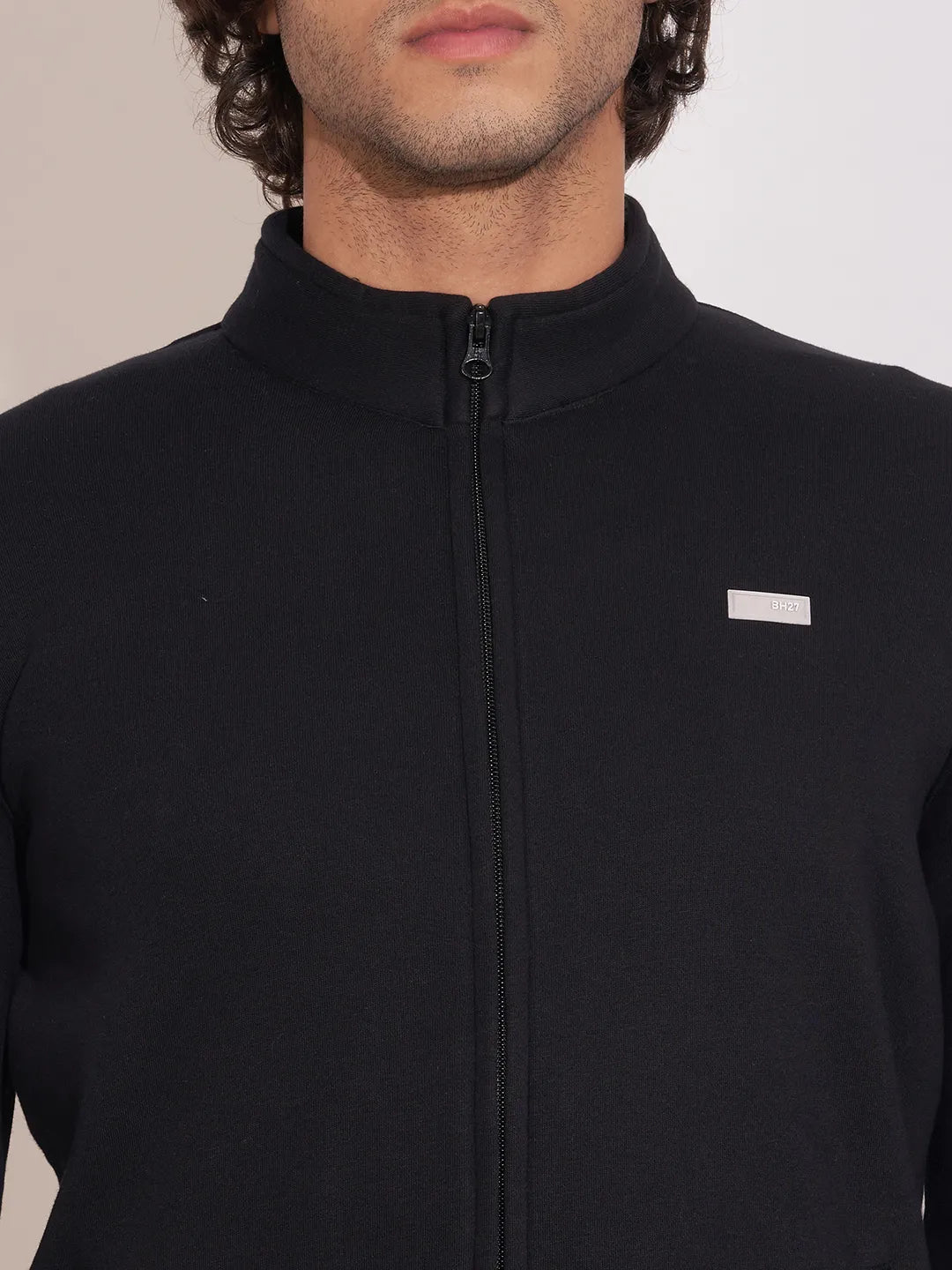 Black Regular Fit Round Neck Men's Sweatshirt by Being Human Clothing