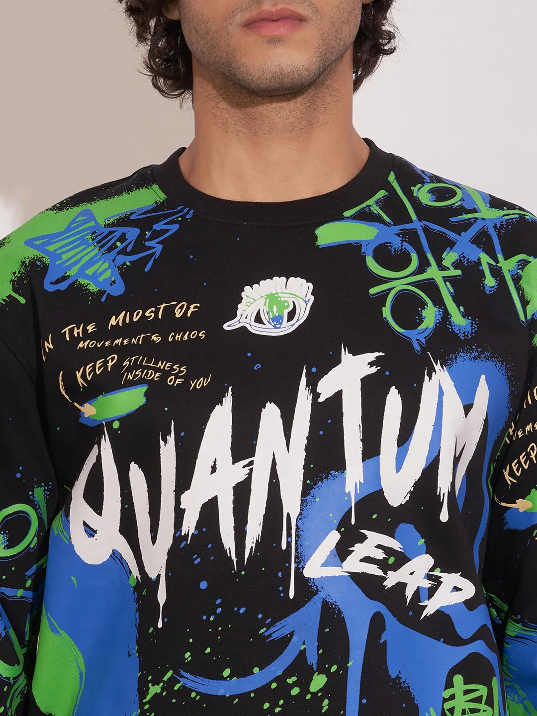 Being Human Black Relaxed Fitround Neck Sweatshirt For Men