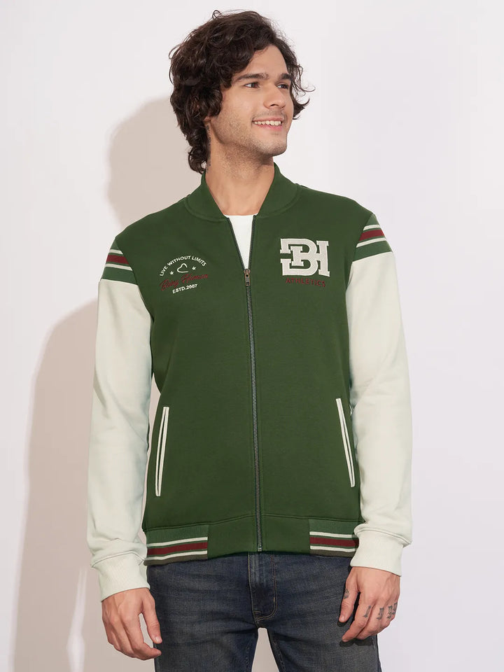 Olive Regular Fit Round Neck Men's Sweatshirt by Being Human Clothing
