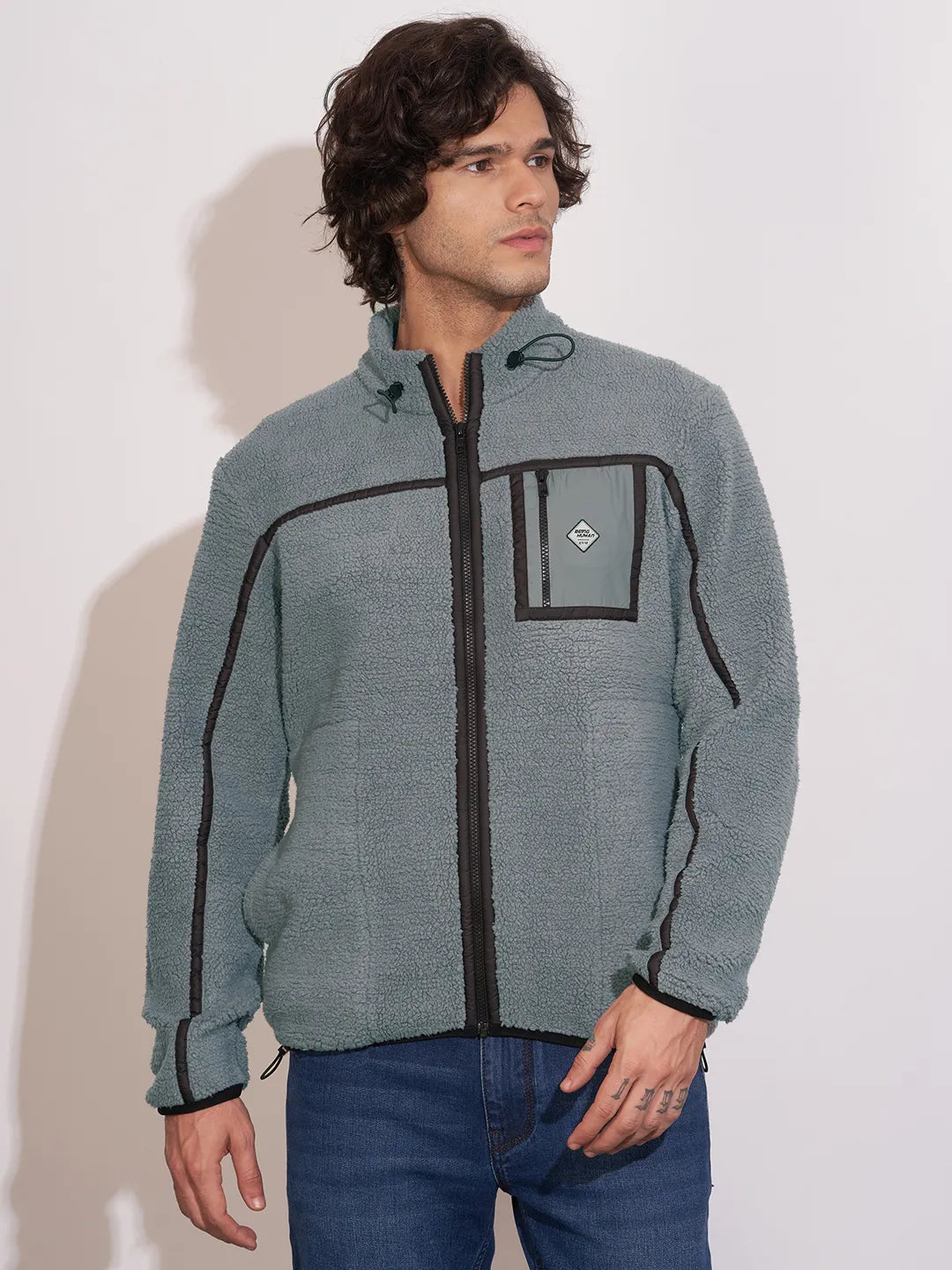 Being Human Grey Regular Fitround Neck Sweatshirt For Men