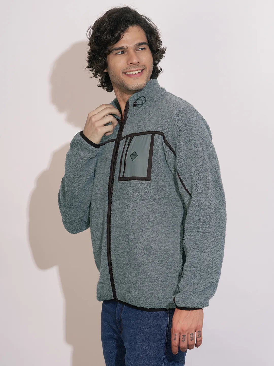 Being Human Grey Regular Fitround Neck Sweatshirt For Men