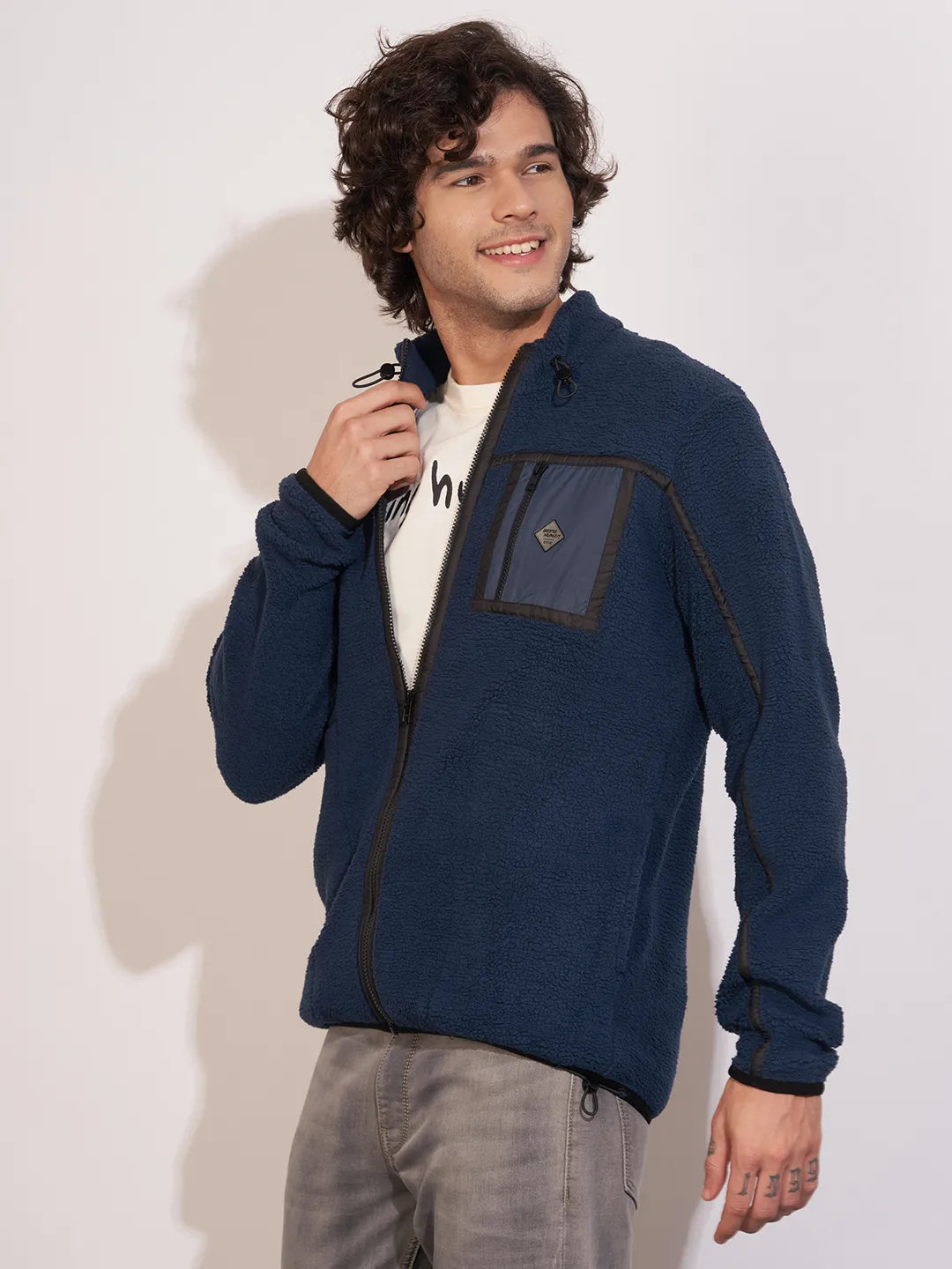 Being Human Navy Regular Fitround Neck Sweatshirt For Men