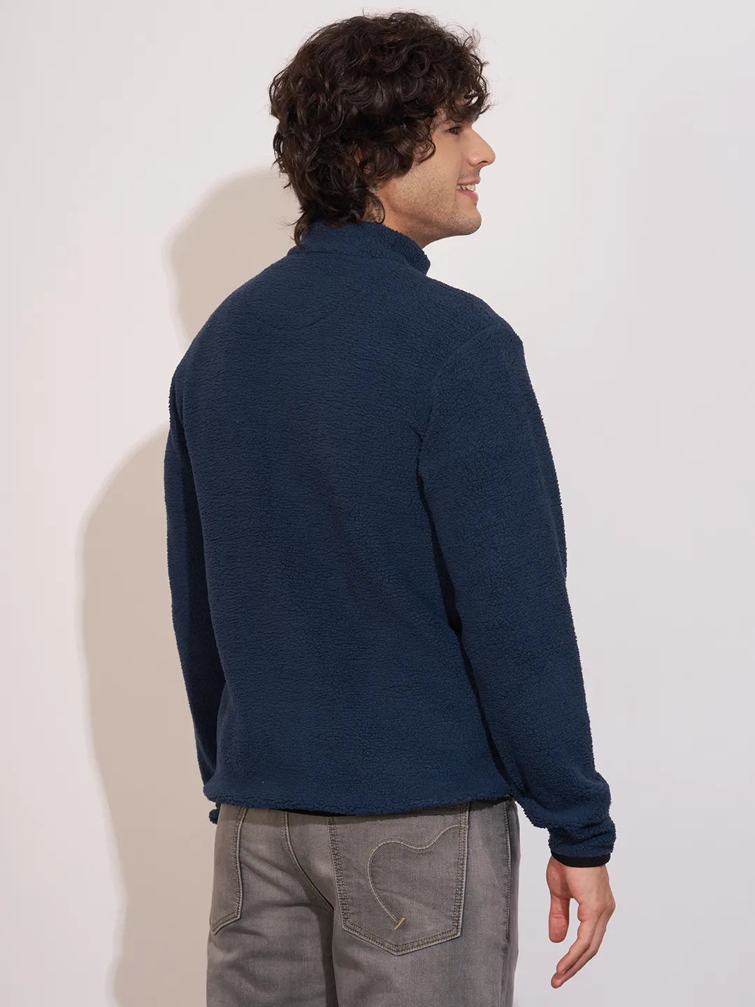 Being Human Navy Regular Fitround Neck Sweatshirt For Men