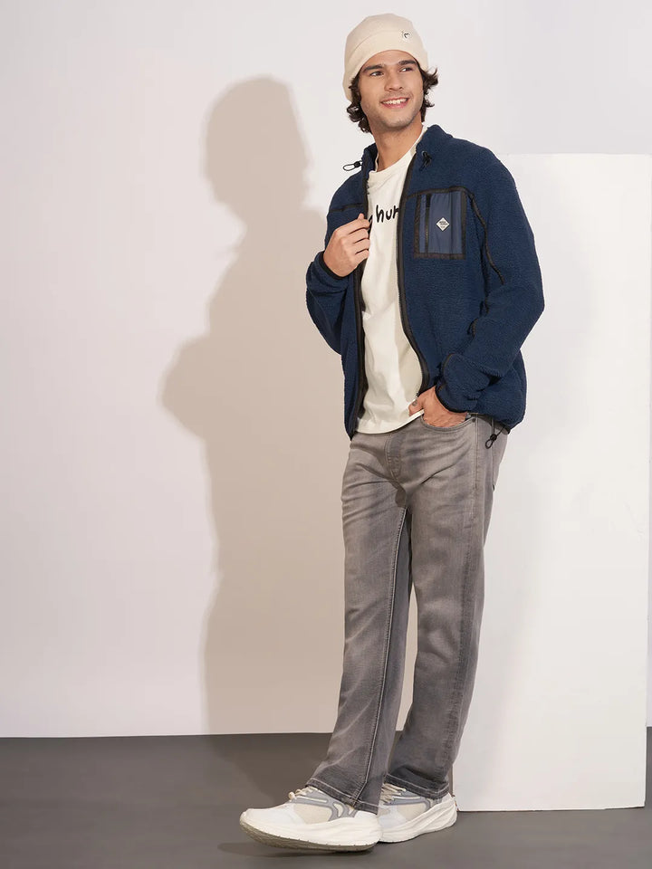 Navy Regular Fit Round Neck Men's Sweatshirt