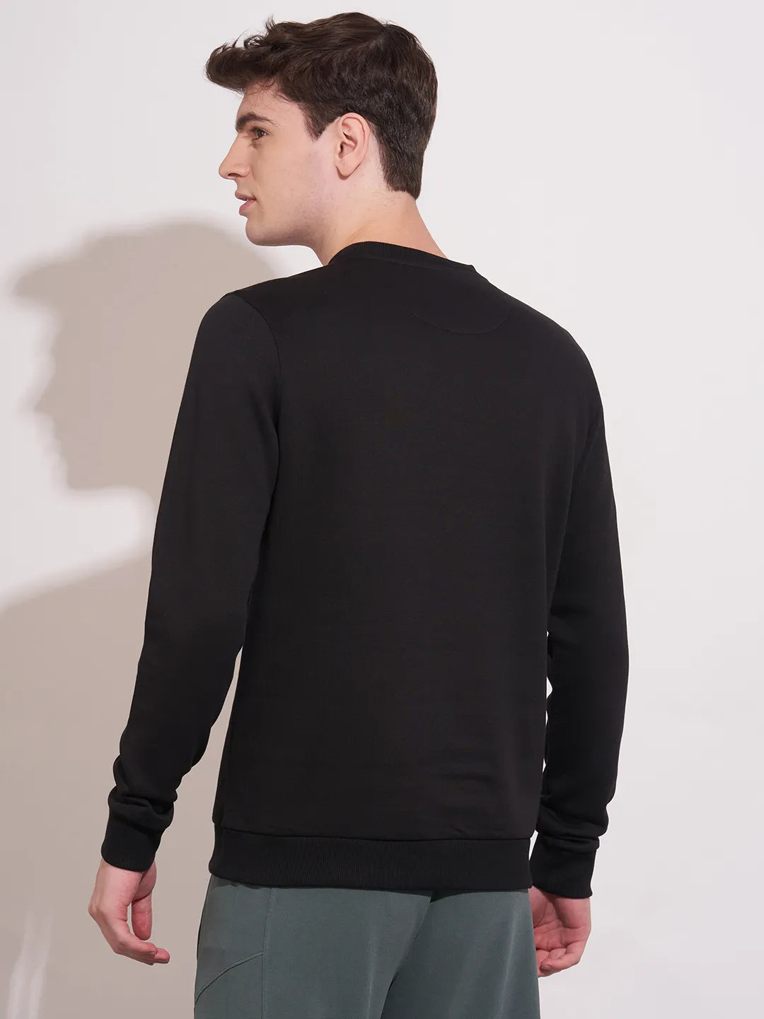 Being Human Black Regular Fitround Neck Sweatshirt For Men