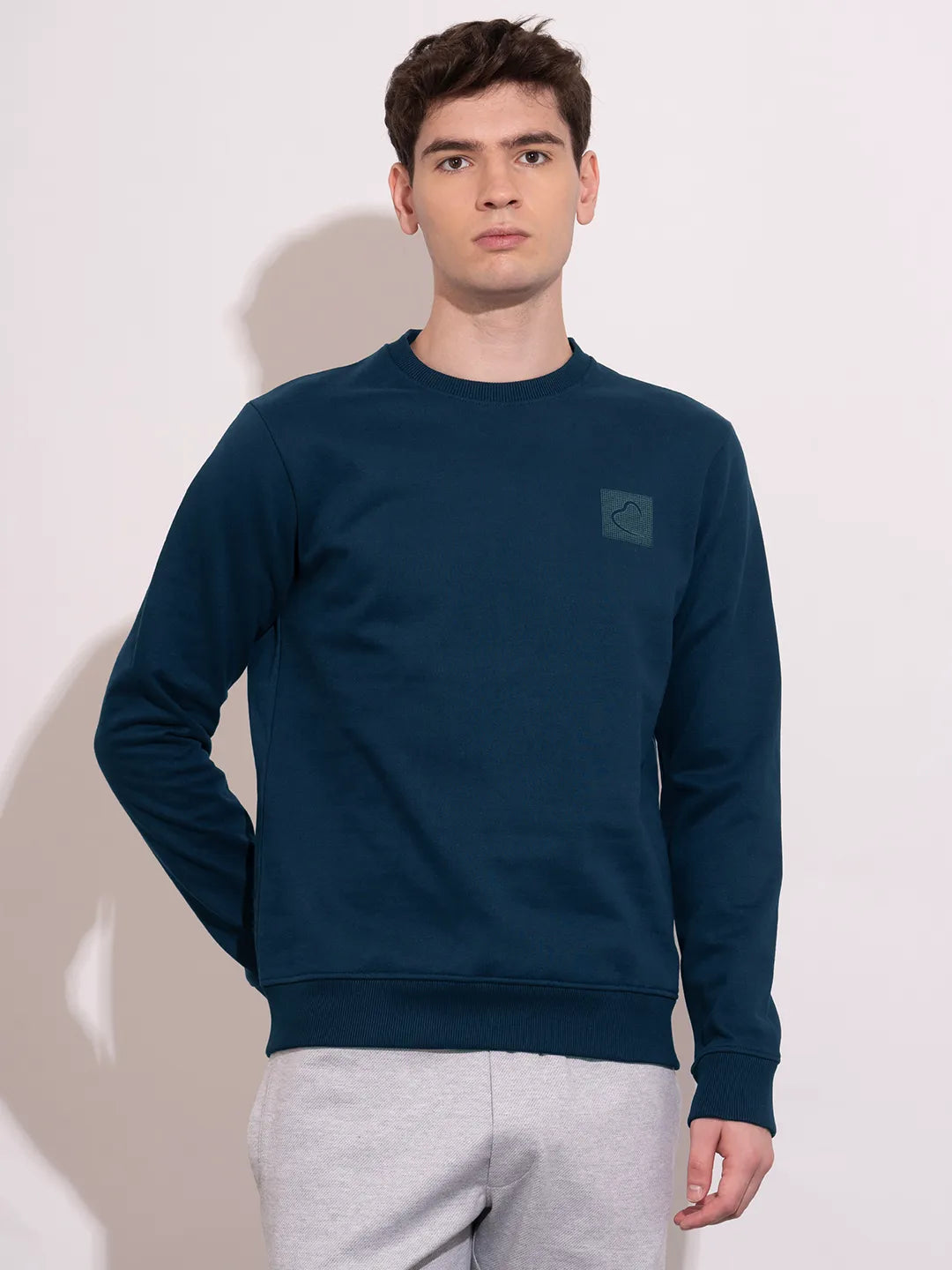 Being Human Navy Regular Fitround Neck Sweatshirt For Men
