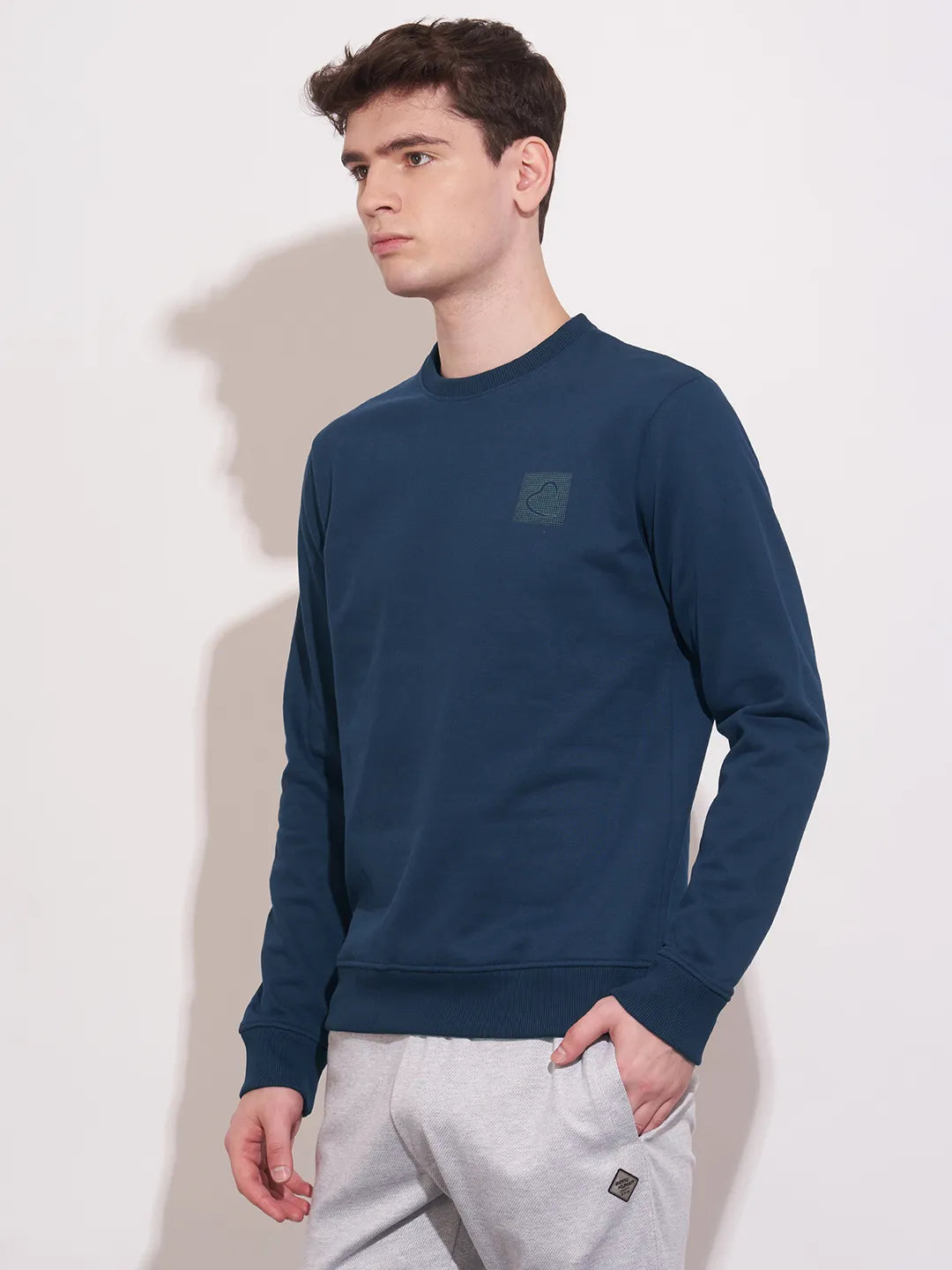 Being Human Navy Regular Fitround Neck Sweatshirt For Men