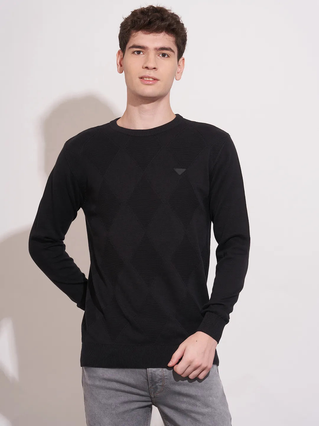 Being Human Black Regular Fitround Neck Sweatshirt For Men