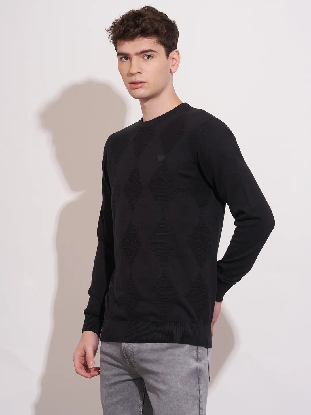Being Human Black Regular Fitround Neck Sweatshirt For Men