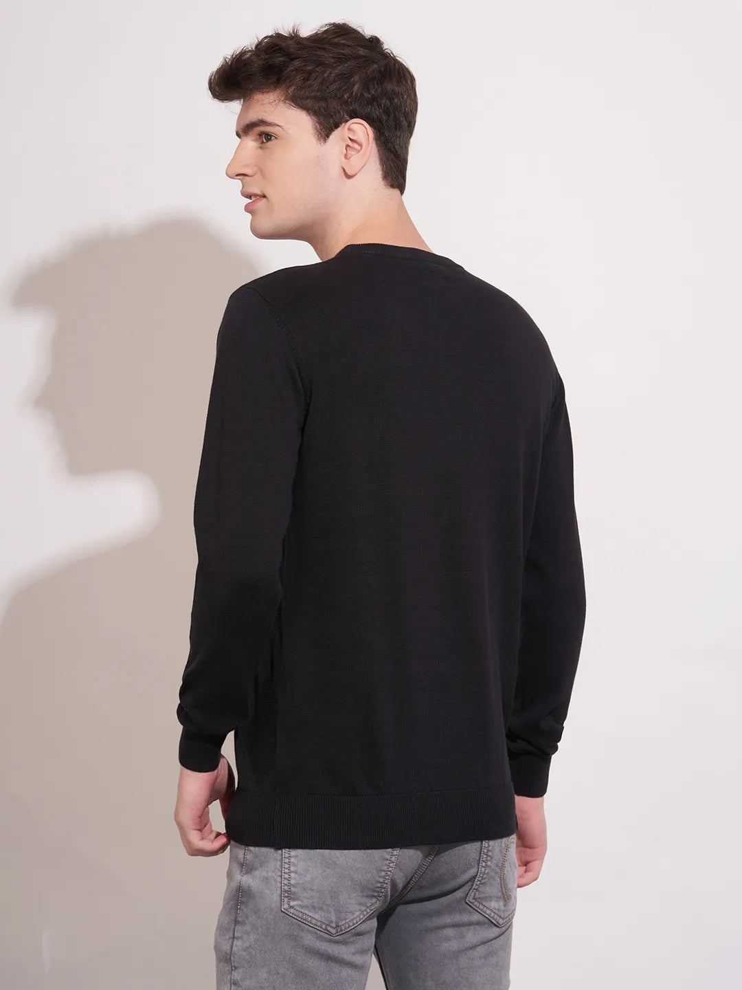 Being Human Black Regular Fitround Neck Sweatshirt For Men