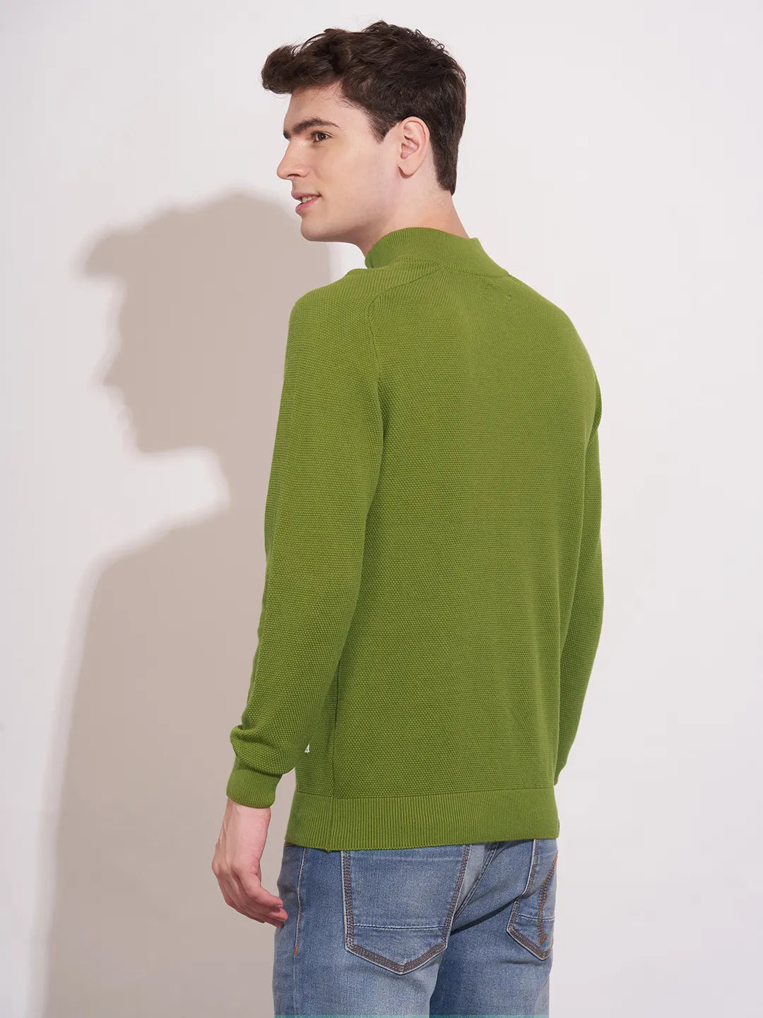 Being Human Green Regular Fitround Neck Sweatshirt For Men
