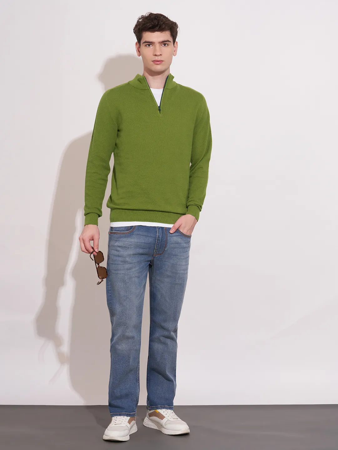 Being Human Green Regular Fitround Neck Sweatshirt For Men