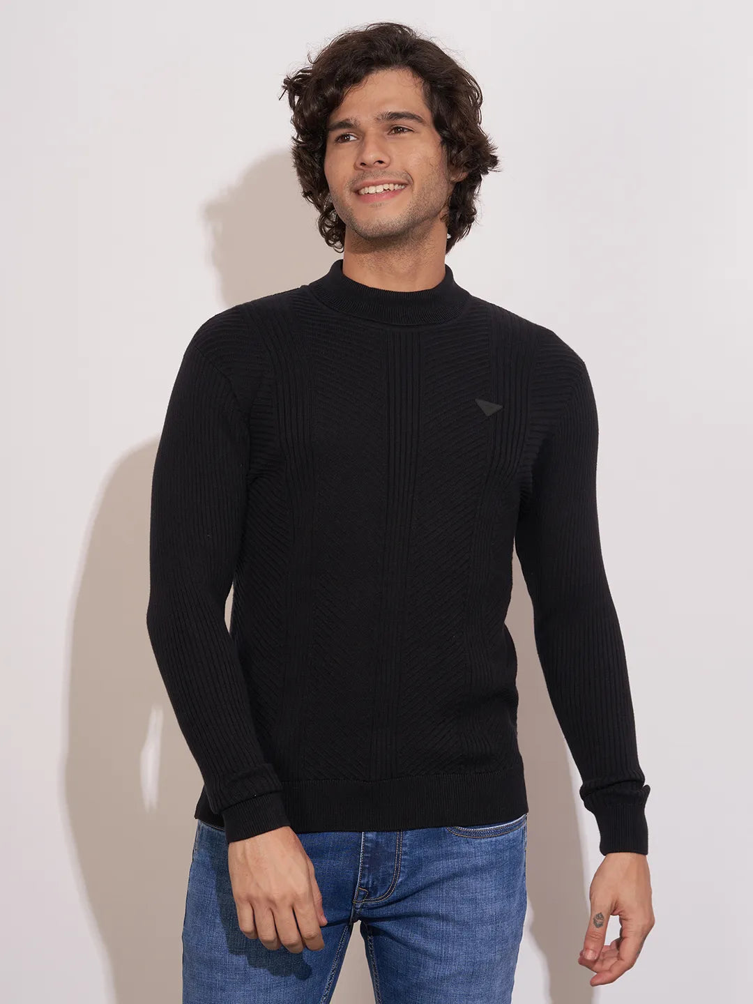 Being Human Black Regular Fitround Neck Sweatshirt For Men