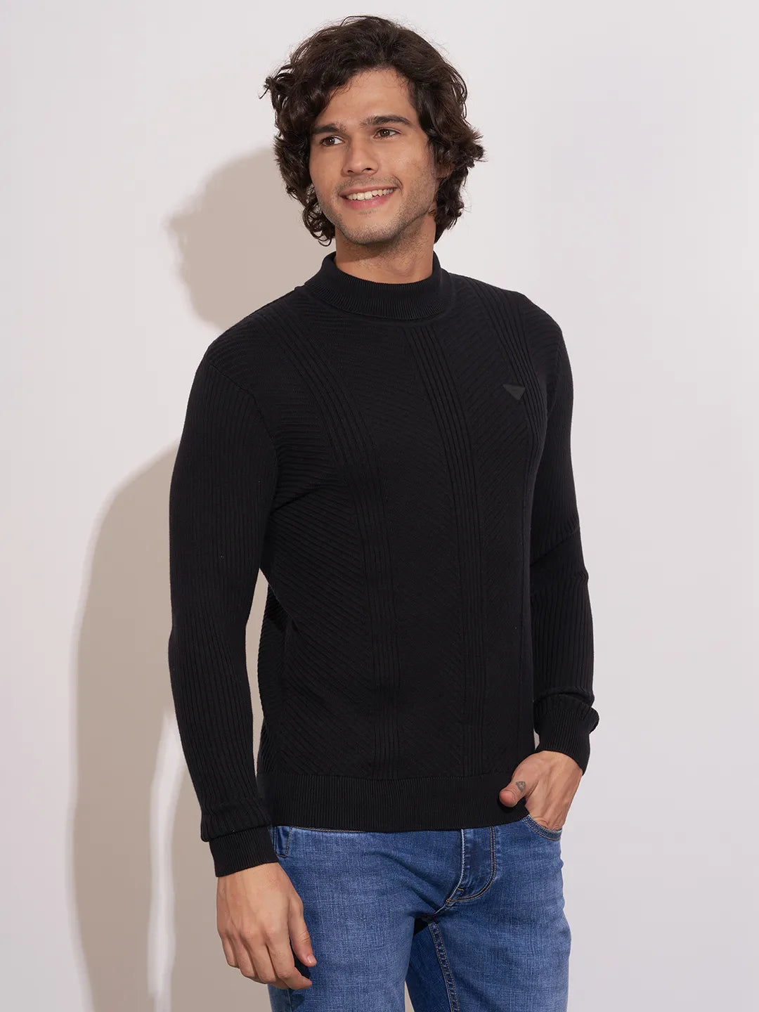 Being Human Black Regular Fitround Neck Sweatshirt For Men