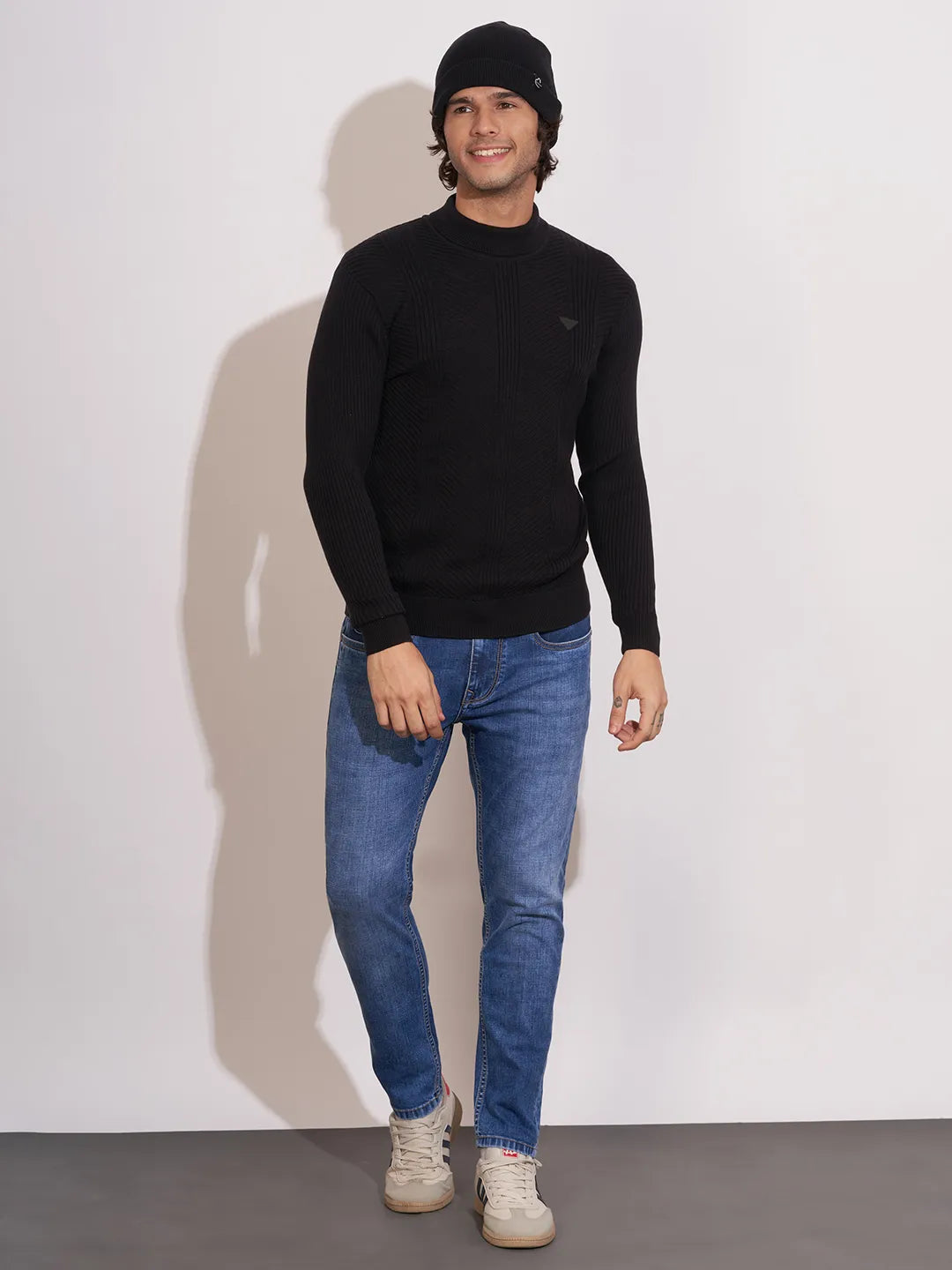 Being Human Black Regular Fitround Neck Sweatshirt For Men