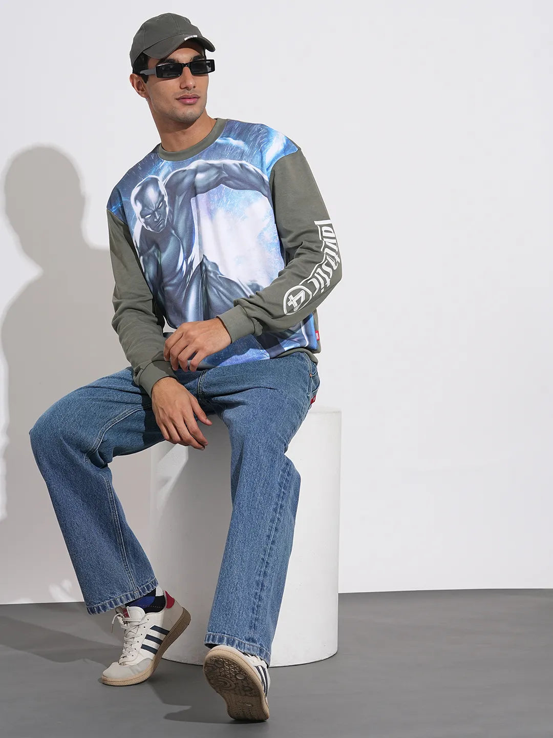 Fantastic Four Silver Surfer Printed Drop-Shoulder Sweatshirt By Being Human