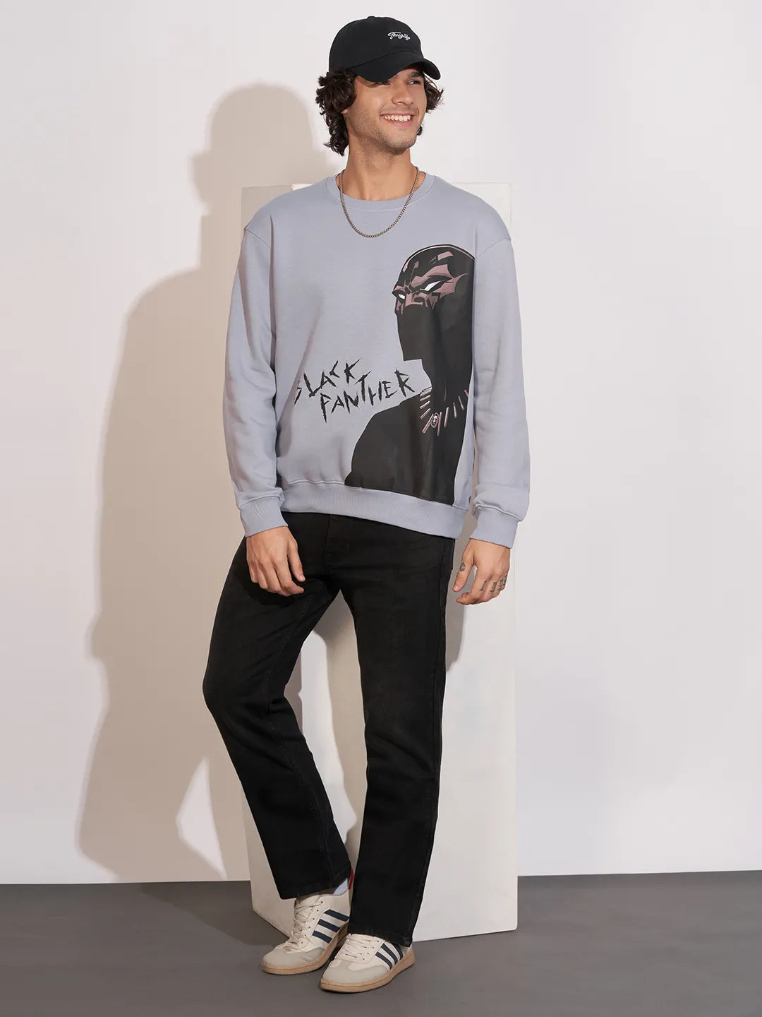 Being Human Grey Relaxed Fitround Neck Sweatshirt For Men