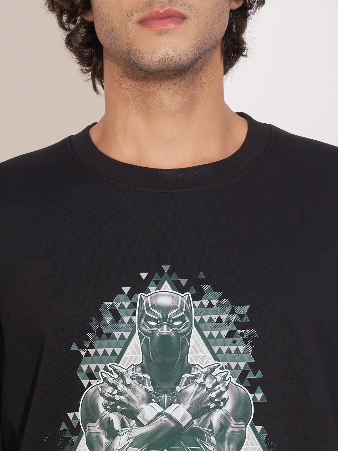 Being Human Black Relaxed Fitround Neck Sweatshirt For Men