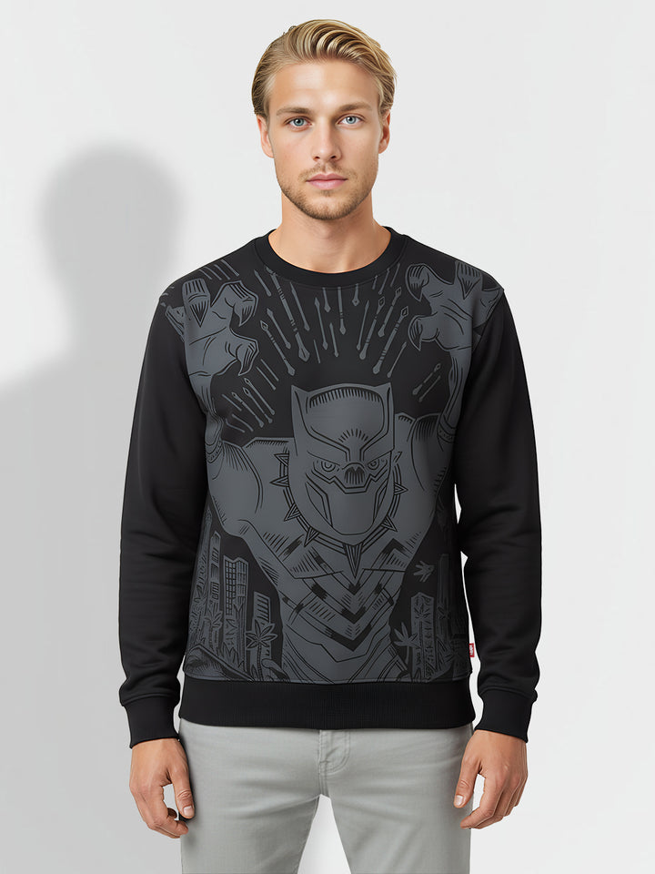Disney:  Black Panther Easy Fit Round Neck Men's Sweatshirt by Being Human Clothing