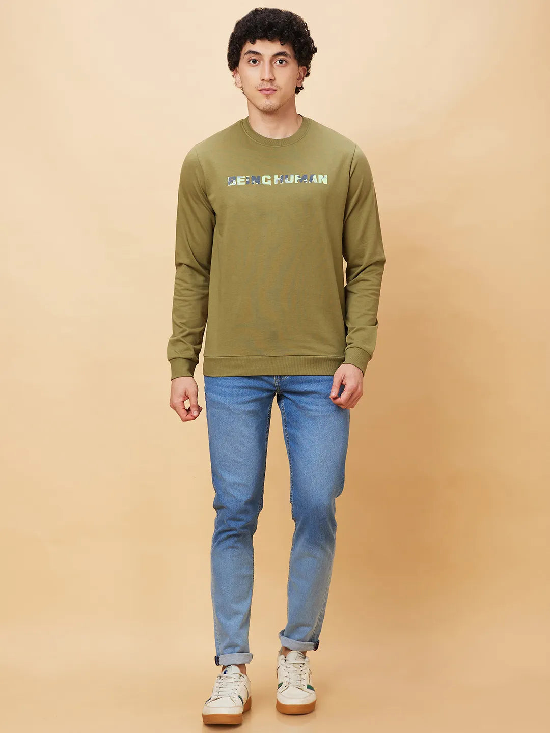 Being Human Clothing Men  Sweatshirt-Olive