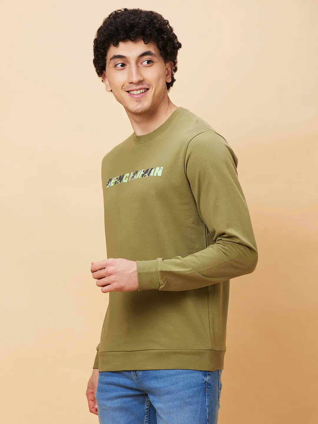 Being Human Clothing Men  Sweatshirt-Olive