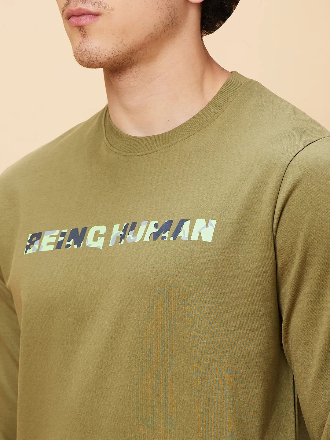 Being Human Clothing Men  Sweatshirt-Olive