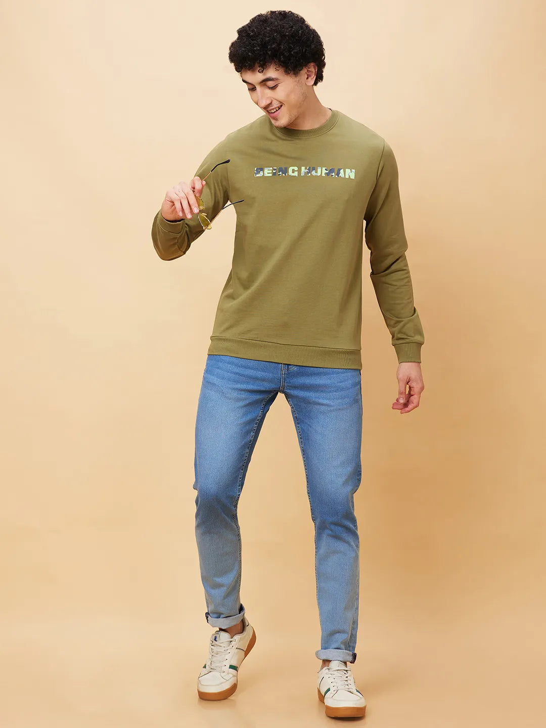 Being Human Clothing Men  Sweatshirt-Olive