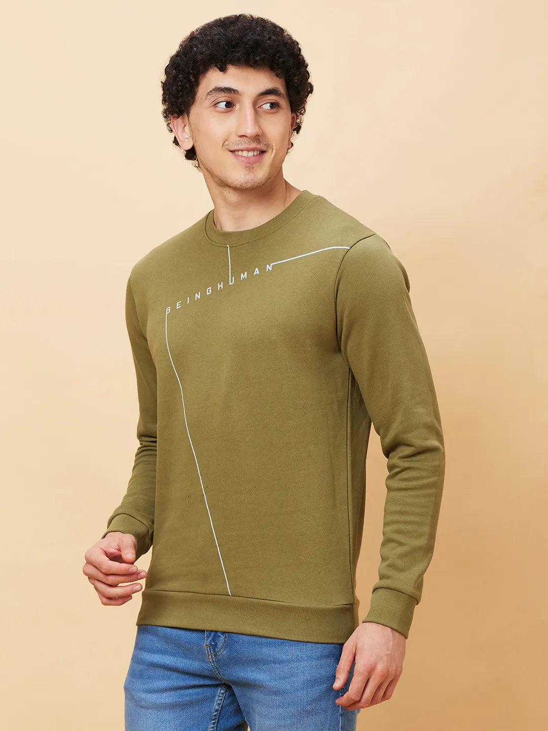 Being Human Clothing Men  Sweatshirt-Olive